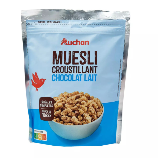 Auchan Crousty musli au chocolat au lait 450G