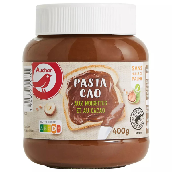 Auchan Pate à Tartiner Cacao Noisettes 400G