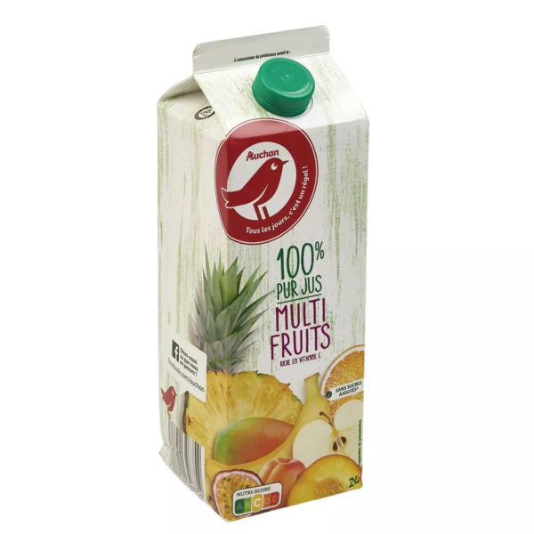 AUCHAN Pur Jus Multi Fruit Brique 2L