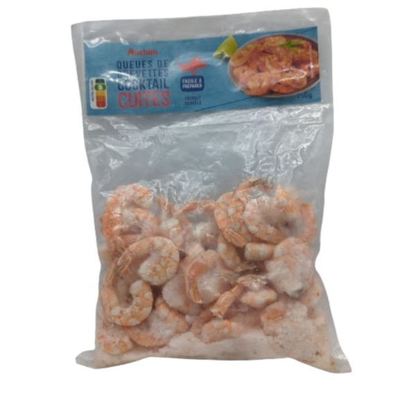 AUCHAN Queues de crevettes cuites 250g