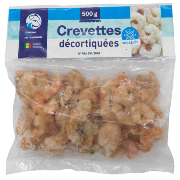Général Food crevettes décortiquées surgelées sachet 500g