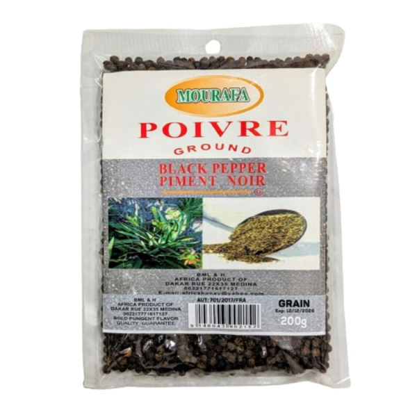 Mourafa poivre noir en grains sachet 200 g