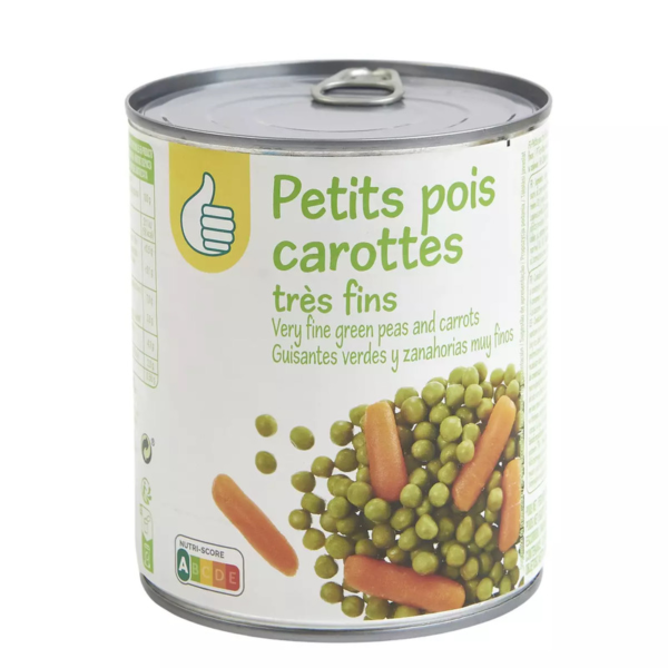 POUCE Petits pois et jeunes carottes à l'étuvée boîte 530g